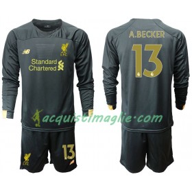 Divisa di Calcio Liverpool A.Becker 13 Portiere Bambino Prima 2019/2020 Manica Lunga